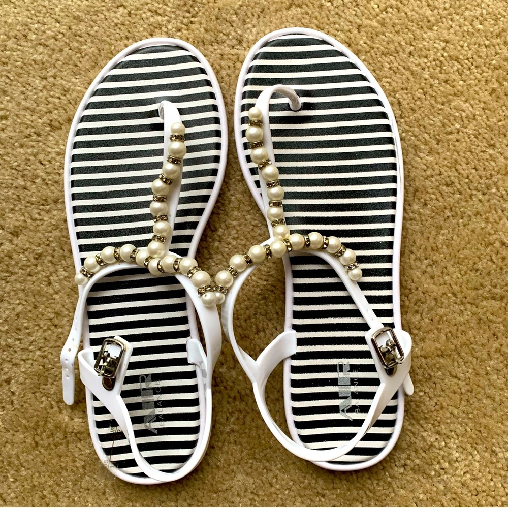 AIR‎ BALANCE. Jelly Sandals embellished with faux pearls and crystals. Si…